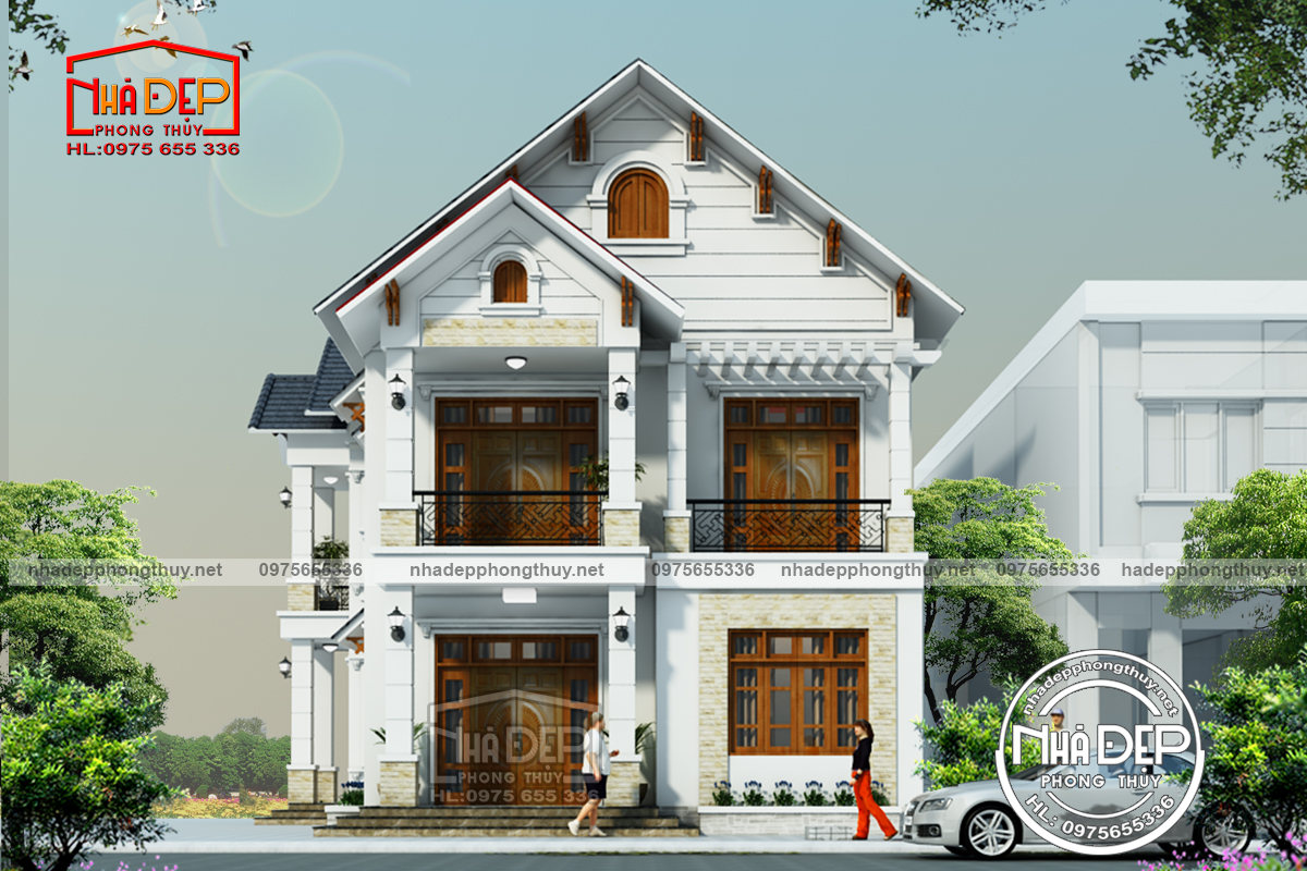 MẪU BIỆT THỰ 2 TẦNG MÁI THÁI TÂN CỔ ĐIỂN