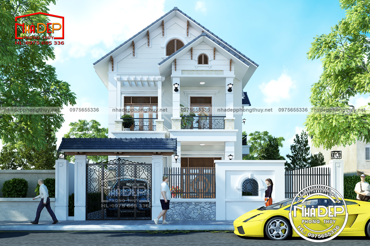 Biệt thự 2 tầng mái Thái Tân cổ điển
