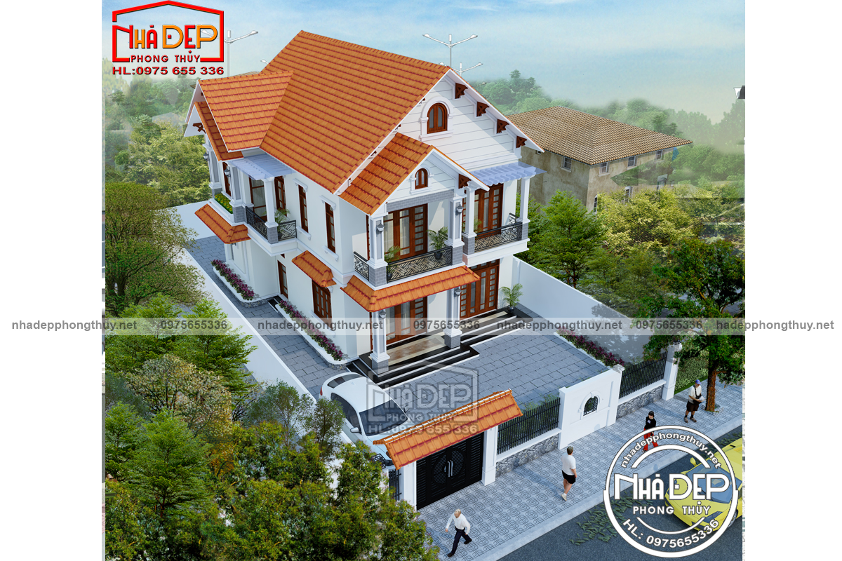 Biệt thự 2 tầng mái Thái Tân cổ điển