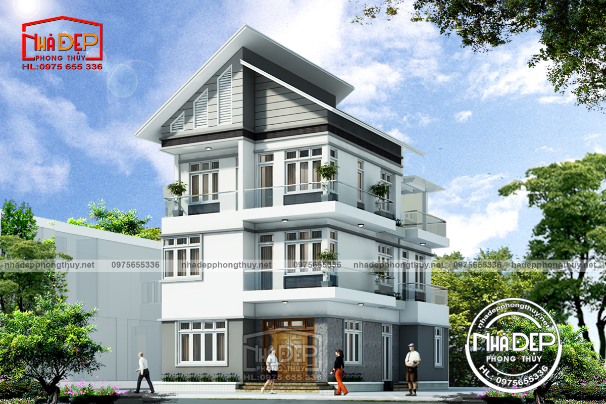 BIỆT THỰ 3 TẦNG MÁI LỆCH HIỆN ĐẠI