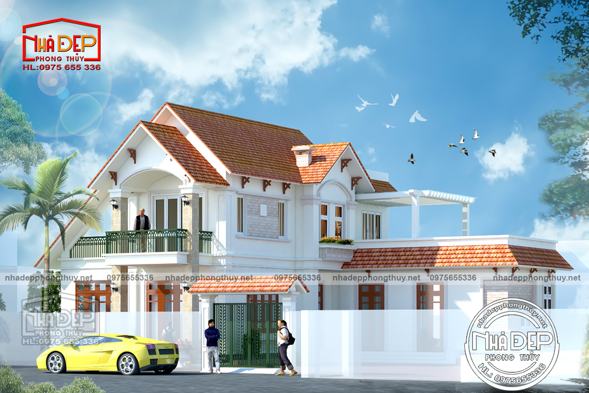 MẪU BIỆT THỰ 2 TẦNG MÁI THÁI 166M 2