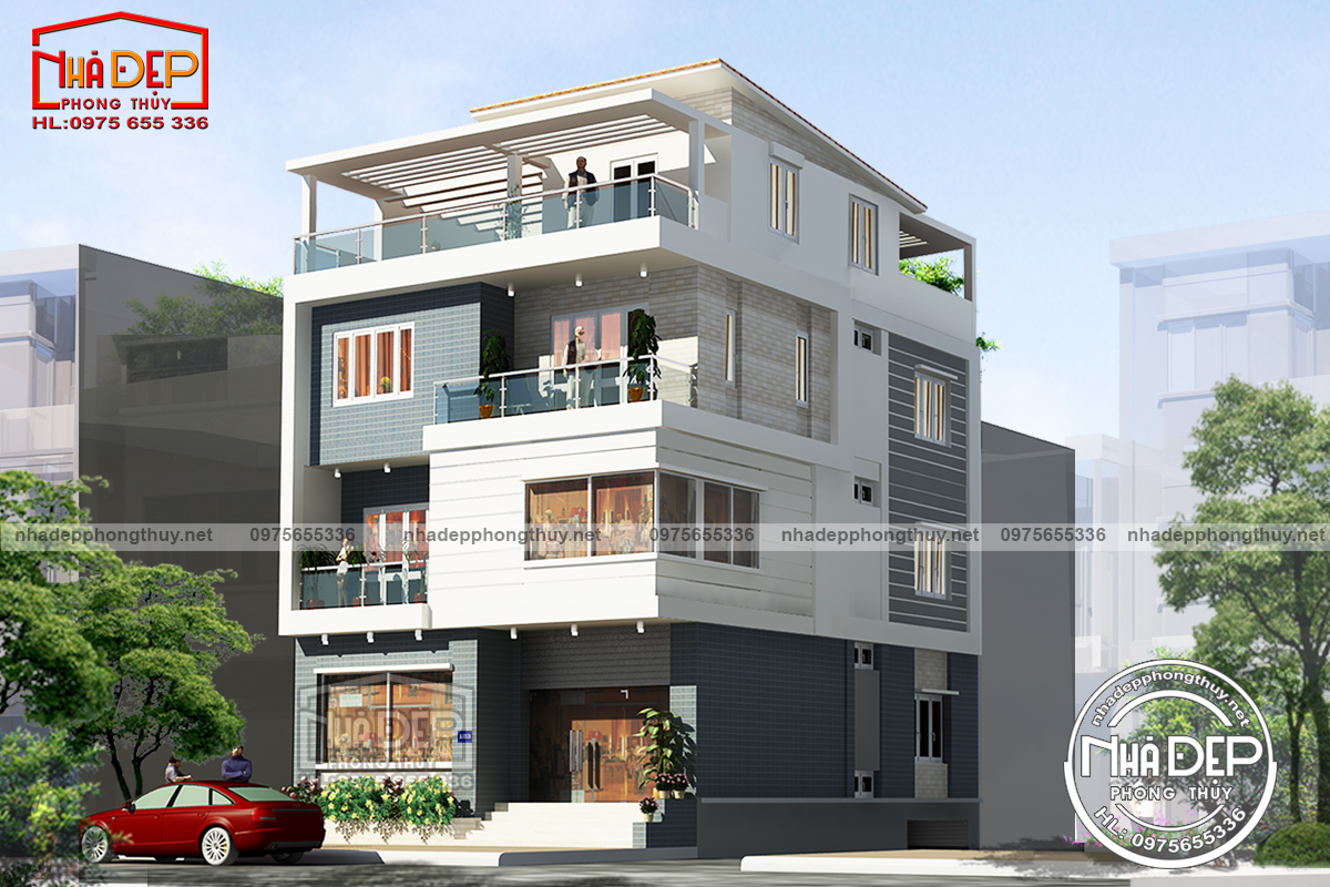 NHÀ PHỐ 4 TẦNG NỔI + 1 TẦNG BÁN HẦM
